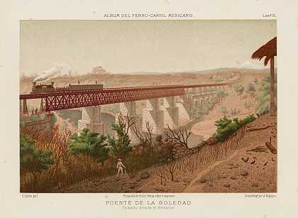 孤独之桥从医院拍的，3号板。`Puente de la Soledad; Tomado desde el Hospital, plate 3 (1877) by Casimiro Castro