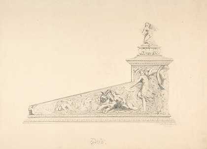 设计一张带有仲夏夜装饰的桌子s梦`Design for a Desk with Decorations from A Midsummer Nights Dream (1851) by G. Clark Stanton