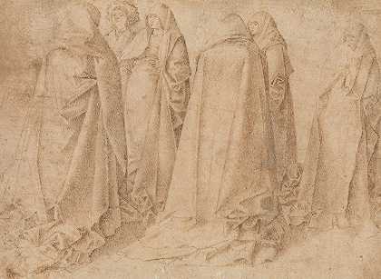 一组被遮盖的人物`Group of Draped Figures (early 1460s) by Antonello da Messina