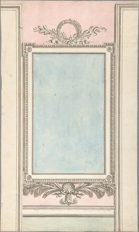 镜子的设计`Design for a Mirror (late 18th–early 19th century) by John Yenn