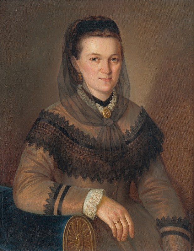 安娜·菲拉德尔法肖像`Portrait of Anna Philadelpha (1879) by Peter Michal Bohúň