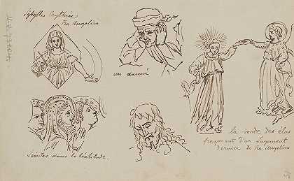 Fra Angelica艺术作品节选`Przerysy z dzieł sztuki autorstwa Fra Angelica (1887~1888) by Stanisław Wyspiański