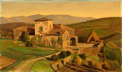 托斯卡纳农场`A Tuscan Farm (ca. 1926~1931) by Edward Bruce