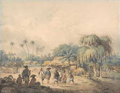 科钦人在中国踢毽子`Natives of Cochin Playing Shuttlecock in China (1792 to 1794) by William Alexander