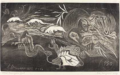 宇宙是被创造出来的（宇宙是cree）2`The Universe is Created (LUnivers est cree) II (c. 1894) by Paul Gauguin