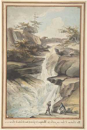 伯尔尼州格里姆塞尔山脚下Aar上的一座桥`A Bridge on the Aar, at the Foot of the Grimsel, in the Canton of Berne (ca. 1775) by Caspar Wolf