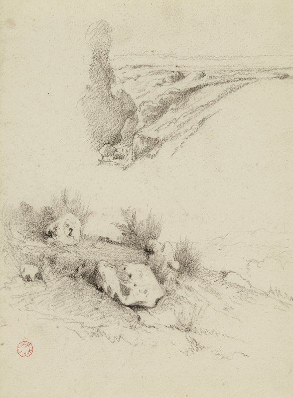 两幅风景画`Deux paysages (19th century) by Jean-Achille Benouville