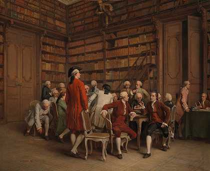 《国王的百科全书》s图书馆`The Encyclopaedists in the Kings Library (1860) by Eugène Fichel