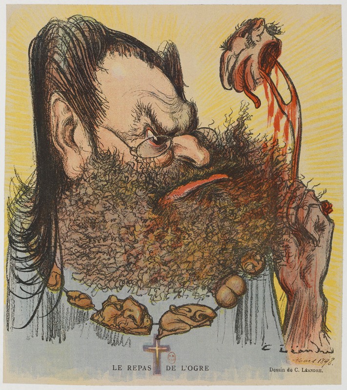 的餐食食人魔`Le repas de logre (1898) by Charles-Lucien Léandre