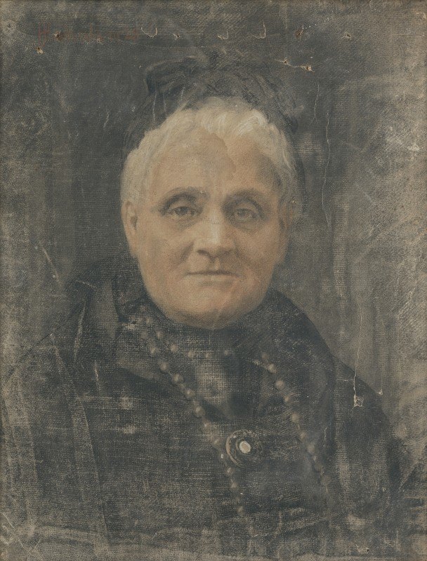 女人的肖像`Portrait of a woman (1928) by Jozef Hanula
