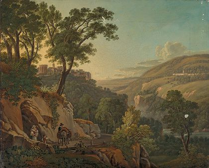 蒂沃利附近的景观`Landscape near Tivoli by Peter Birmann