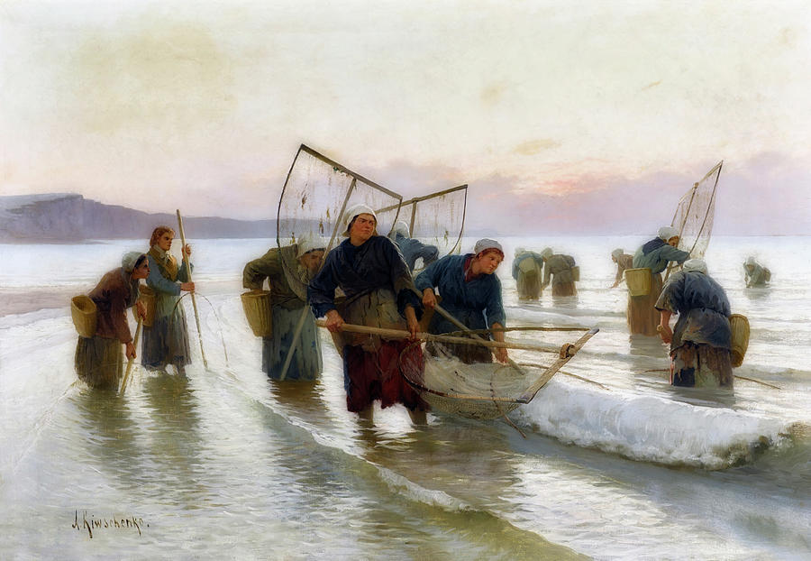 诺曼底捕虾`Prawn Fishing in Normandy by Alexei Kivshenko