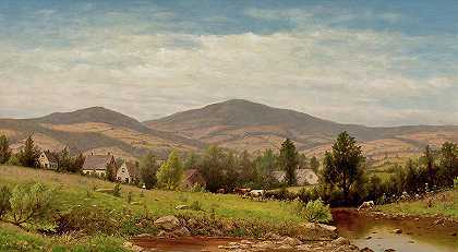 马萨诸塞州伯克希尔县威廉斯敦附近的景观`View Near Williamstown, Berkshire County, Massachusetts by Charles W Knapp