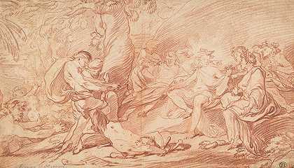 马西亚斯的剥皮`The Flaying of Marsyas (early 18th century) by François van Loo