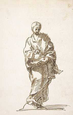 福音传道者的站像`Standing Figure of an Evangelist (ca. 1700–1750) by Pedro Duque y Cornejo