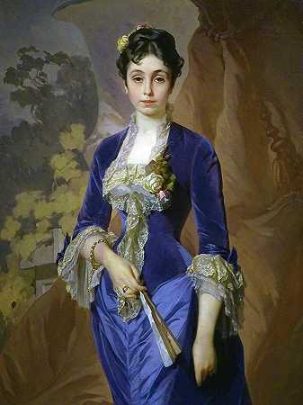 玛丽亚·G·雷耶夫斯卡娅公主肖像`Portrait of Princess Maria G. Rayevskaya by Ivan Makarov