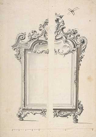 带有家族纹章的镜子或屏幕的两种可选设计`Two Alternative Designs for a Mirror or Screen with Family Coat of Arms (1698–1765) by Giovanni Battista Natali III