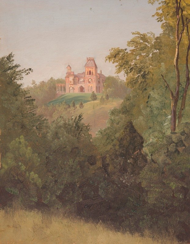 来自西南部的奥拉纳`Olana from the Southwest (ca. 1872) by Frederic Edwin Church