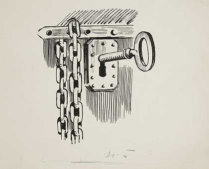 锁钥匙渐晕设计`Projekt winiety – klucz w zamku (1950~1960)