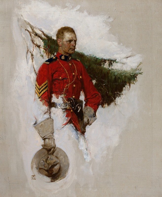 加拿大骑警`Canadian Mountie (1919) by Dean Cornwell