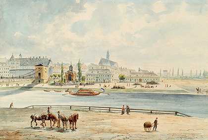 维也纳的Schanzelmaut`Die Schanzelmaut in Wien (1860) by Emil Hütter
