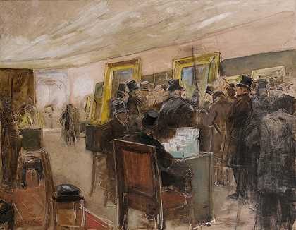 的法语研究绘画委员会会议`French study for une séance du jury de peinture by Henri Gervex
