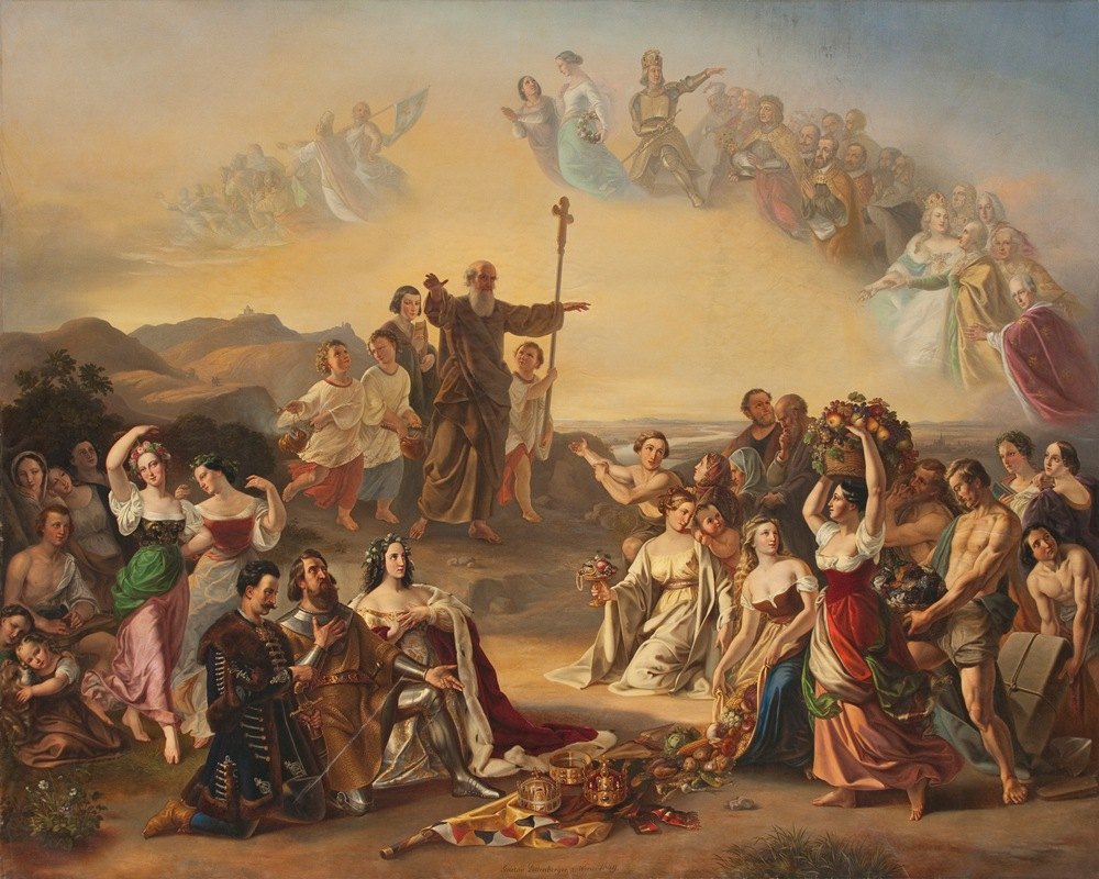 圣塞维林祝福奥地利`Der heilige Severin segnet das Land Österreich (1849) by Gustav Dittenberger von Dittenberg
