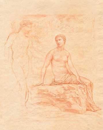 巴克斯和阿里阿德涅`Bacchus and Ariadne (c. 1880) by John La Farge