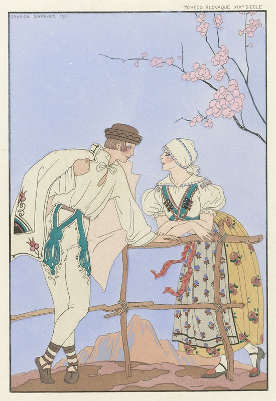 好话`Gentils Propos (1921) by George Barbier