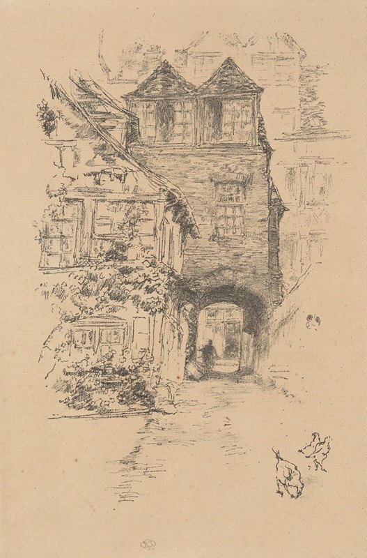 鲁昂牧师之家`The Priest’s House—Rouen (ca. 1894) by James Abbott McNeill Whistler