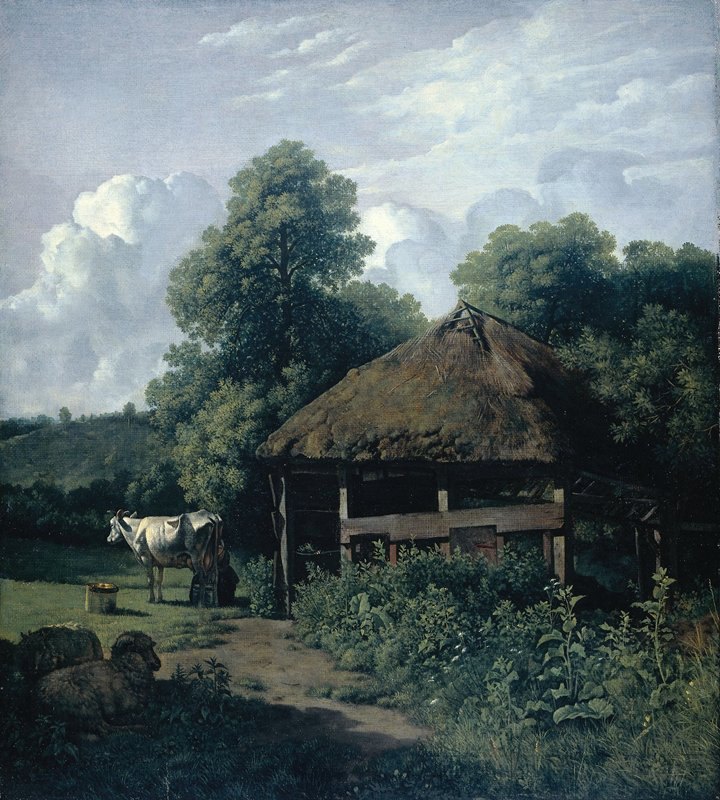 盖德兰的农场建筑`Farm Building in Gelderland (1805 ~ 1810) by Wouter Johannes van Troostwijk