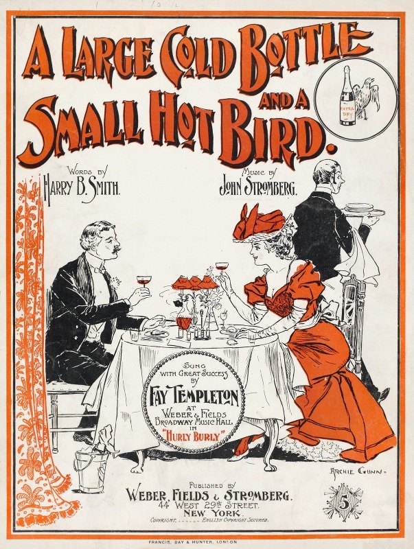 一个大金瓶和一只小热鸟`A large gold bottle and a small hot bird (1898)
