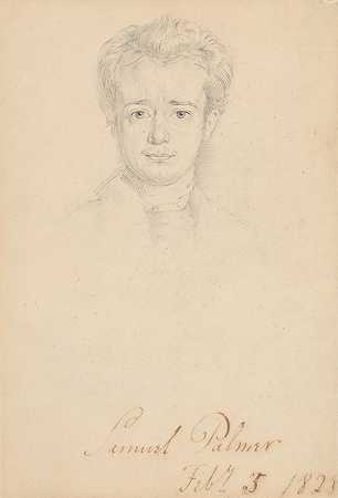 塞缪尔·帕尔默肖像，1828年2月5日`Portrait of Samuel Palmer, February 5, 1828 (1828) by George Richmond