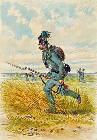 带刺刀的士兵`Soldat mit Bajonett (1859) by Franz Gerasch