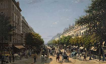意大利大道`Le boulevard des Italiens (1876) by Edmond Grandjean