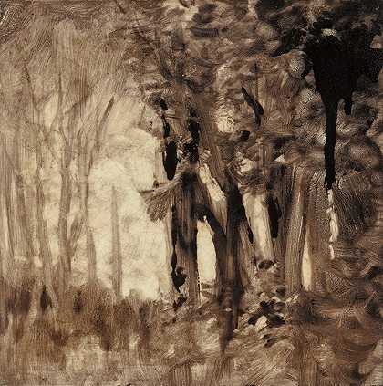 天黑后，圣徒们在树上摔跤`Saints Wrestling in the Trees after Dark by Robert Swain Gifford