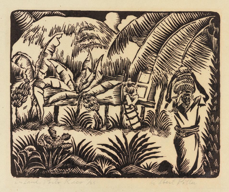 里科港内陆`Inland, Porto Rico (1935 ~ 1937) by Albert Potter