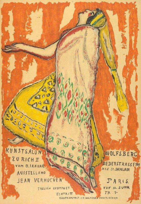 展览Jean Verhoeven，沃尔夫堡昆斯特沙龙`Ausstellung Jean Verhoeven, Kunst Salon Wolfburg (ca. 1915) by Jean Verhoeven