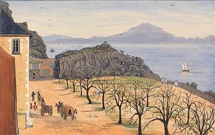 非洲的山脉，从吉尔布拉尔塔的医院`The Mountains of Africa, from the Hospital at Gilbraltar (1844) by George Lothian Hall