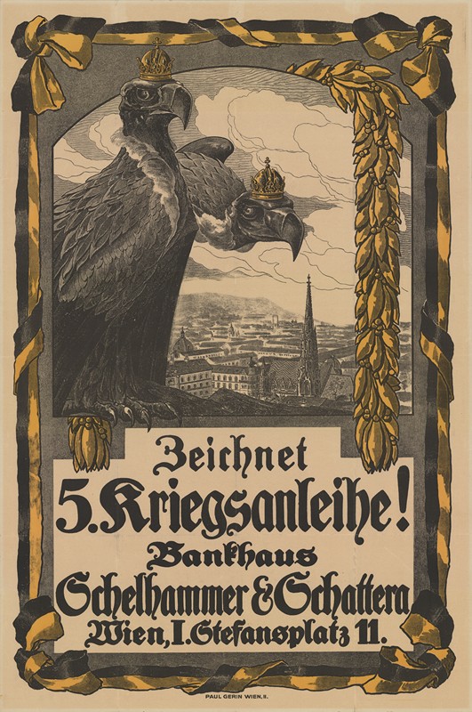 画5。战争债券！`Zeichnet 5. Kriegsanleihe! (1916) by Herbert Rendl