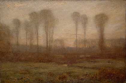 日出前`Before Sunrise (1905) by Dwight W. Tryon