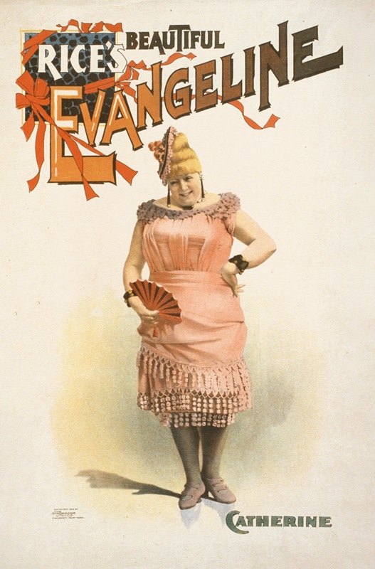 米饭美丽的伊万杰琳`Rices beautiful Evangeline (1896) by Strobridge and Co. Lith.