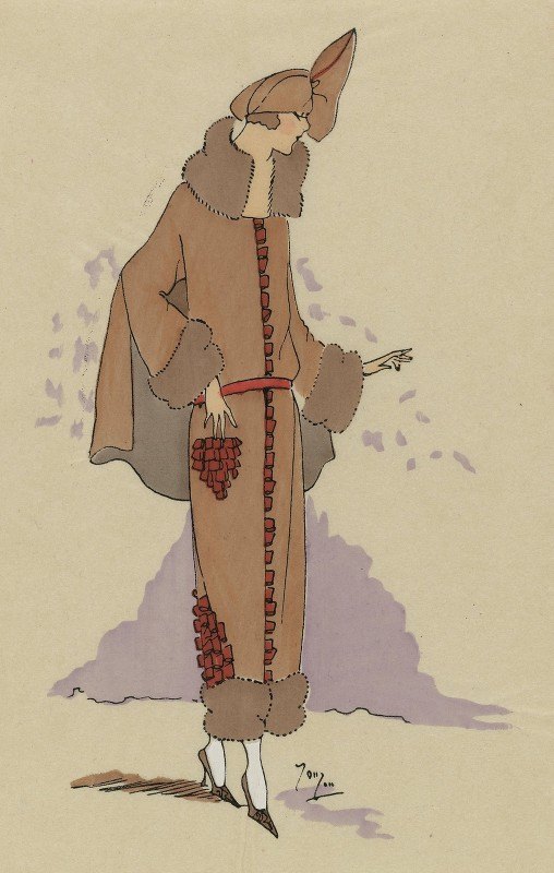 查塔涅。天鹅绒外套。。。`CHATAIGNE. – Manteau de velours… (1923)