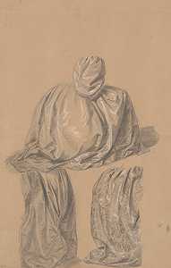 关于这幅画的服装褶皱的三项研究西格斯蒙德·奥古斯都的成长`
Three studies of dress drapery for the painting The Upbringing of Sigismund Augustus (1861)  by Józef Simmler