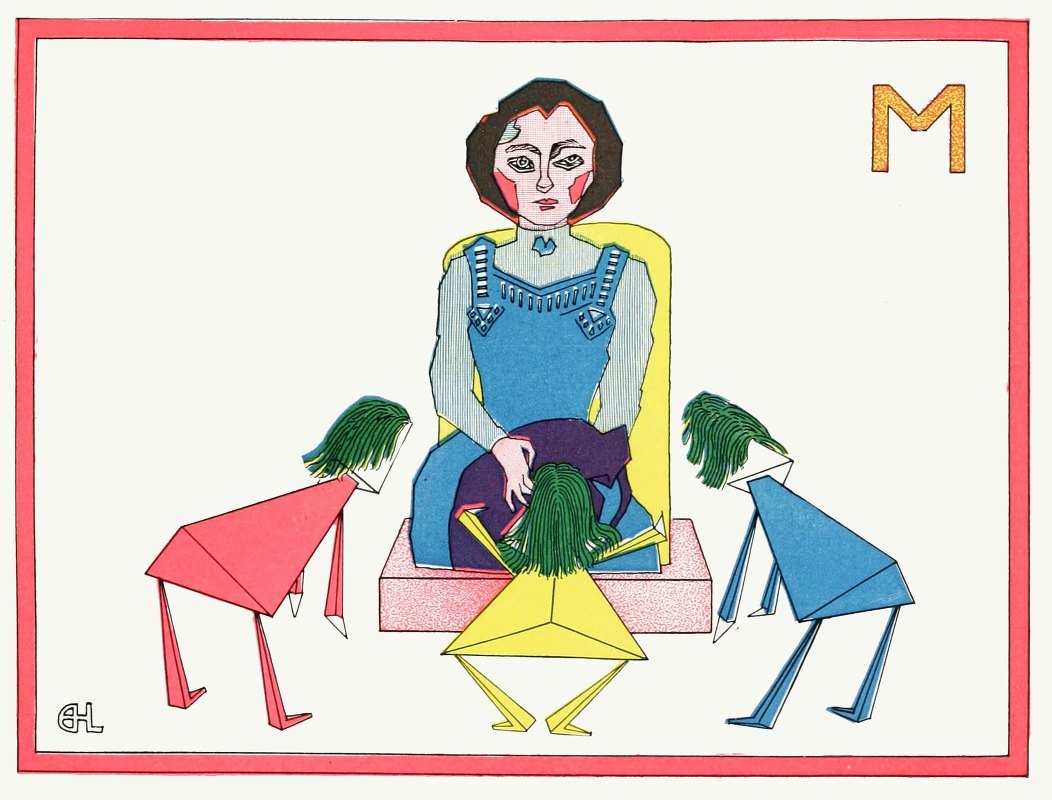 立方体ABC-M`The Cubies ABC – M (1913) by Earl Harvey Lyall
