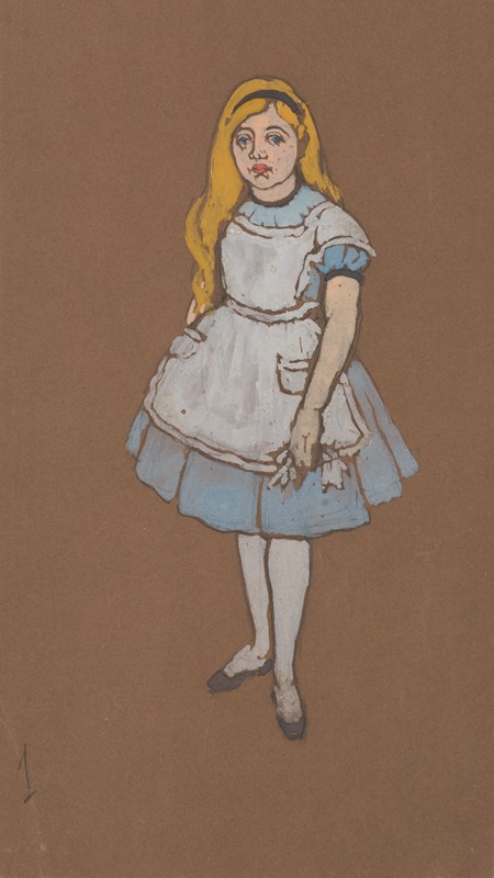 爱丽丝（爱丽丝梦游仙境的服装设计，1915年）`Alice (costume design for Alice~in~Wonderland, 1915) (1915) by William Penhallow Henderson