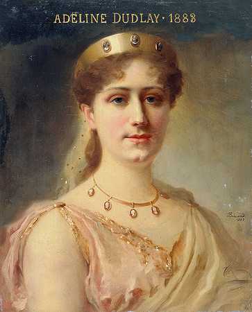 肖像Adeline Dudlay（1858-1934），法国喜剧团成员，扮演阿尔克梅内。`Portrait dAdeline Dudlay (1858~1934), sociétaire de la Comédie~Française, dans le rôle dAlcmène. (1883) by Daniel Bérard