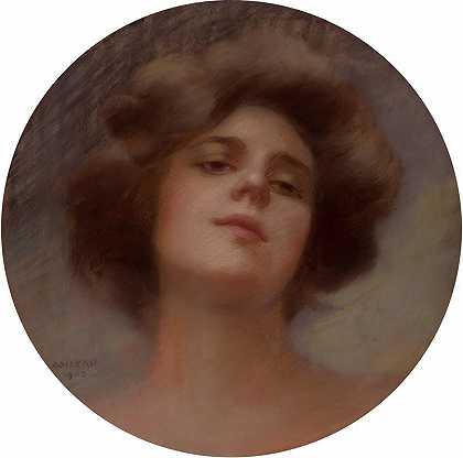 一位年轻女子的肖像`Portrait of a Young Woman (1903) by Philip Boilleau