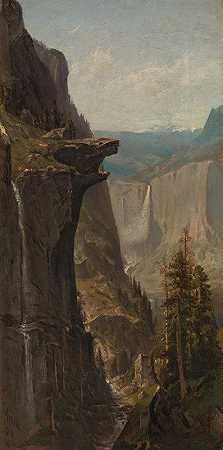 约塞米蒂瀑布，从冰川点`Yosemite Falls, from Glacier Point (1879) by William Keith