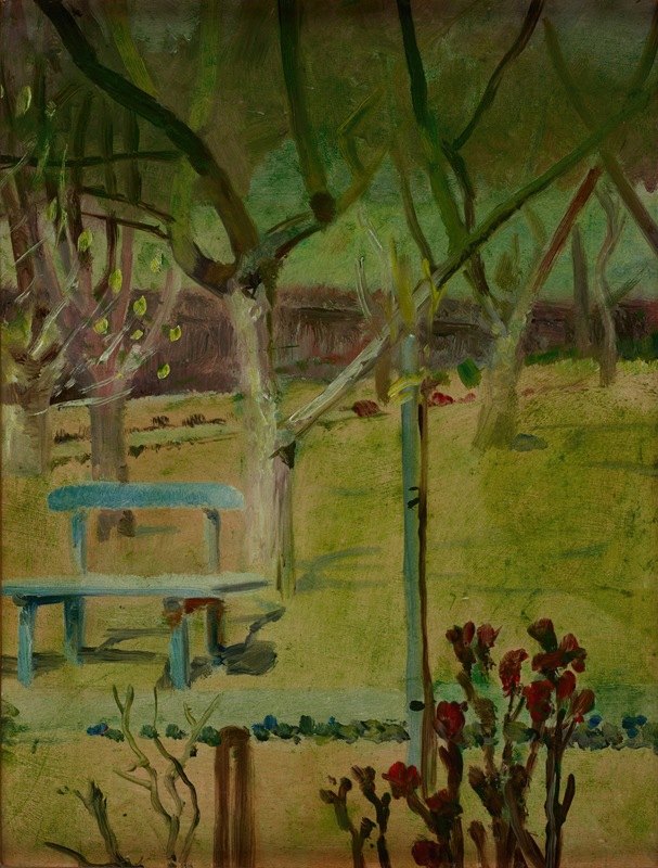 花园的景色`View of the Garden (1900~1904) by Jacek Malczewski